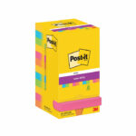 Post-it Super Sticky 76x76mm 90 Sheets Carnival (Pack of 12) 654-12SS-CARN