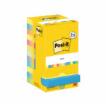 Post-it Notes 76x76mm 90 Sheets Energetic VALUE PACK 8 + 4 FREE (Pack of 12) 654-MX-P8+4