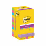 Post-it Super Sticky Notes 76x76mm 90 Sheets Cardboard Packaging Assorted (Pack of 12) 654-12SS-UC