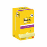 Post-it Super Sticky 76x76mm 90 Sheets Canary Yellow VALUE PACK 8 + 4 FREE (Pack of 12) 654-SSCY-P8+