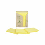 Post-it Recycled Notes 76x127mm 100 Sheets Cardboard Packaging Canary Yellow (Pack of 16) 655-1T