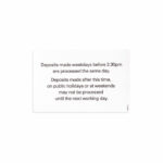 ATM Decal Deposit Times Before 2.30 Weekdays