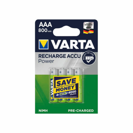 Varta AAA Rechargeable Accu Battery NiMH 800 mAh (4 Pack) 56703101404
