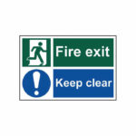 Spectrum Industrial Fire Exit Keep Clear S/A PVC Sign 300x200mm 1540