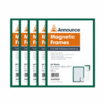 Announce Magnetic Frames A4 Green (5 Pack) AA07543