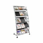 Alba 5 Shelf Mobile Literature Display Stand 3xA4 DD5GM