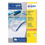Avery Ultragrip Multipurpose Labels 70x42.3mm 21 Per Sheet White (2100 Pack) 3652