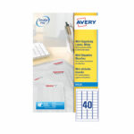 Avery Inkjet Mini Labels 45.7x25.4mm 40 Per Sheet White (1000 Pack) J8654-25