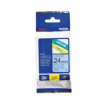 Brother P-Touch TZe Laminated Tape Cassette 24mm x 8m Black on Blue Tape TZE551