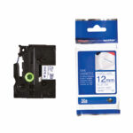 Brother P-Touch TZe Fabric Tape Cassette 12mm x 3m Blue on White Tape TZEFA3