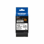 Brother P-Touch TZe Laminated Tape Cassette 12mm x 8m Black on White Tape TZES231