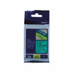 Brother P-Touch TZe Laminated Tape Cassette 12mm x 8m Black on Green Tape TZE731