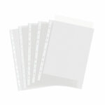 Punched Pocket A4 80MU White Strip PL (Pack of 100)