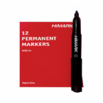 Himark Permanent Bullet Tip Marker Black (Pack of 12) 8300012