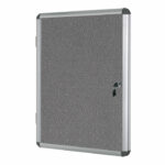 Bi-Office Enclore Felt Lockable Glazed Case Aluminium Frame Grey Felt 1160x35x981mm VT640103150
