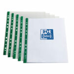 Oxford Punch Pocket Green Spine A4 Clear (100 Pack) 400002137