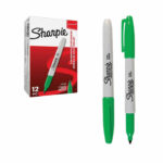 Sharpie Permanent Marker Fine Tip Green (12 Pack) S0810960