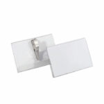 Durable Name Badge with Crocodile Clip 55x90mm Clear (Pack of 25) 8111