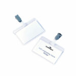 Durable Self Laminating Name Badge with Clip 54x90mm Clear (Pack of 25) 8149/19