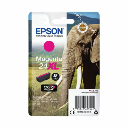 Epson 24XL Ink Cartridge Photo HD Claria Elephant Magenta C13T24334012