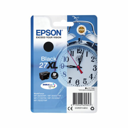 Epson 27XL Ink Cartridge DURABrite Ultra High Yield Alarm Clock Black C13T27114012