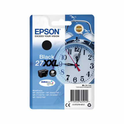 Epson 27XXL Ink Cartridge DURABrite Ultra Extra High Yield Alarm Clock Black C13T27914012