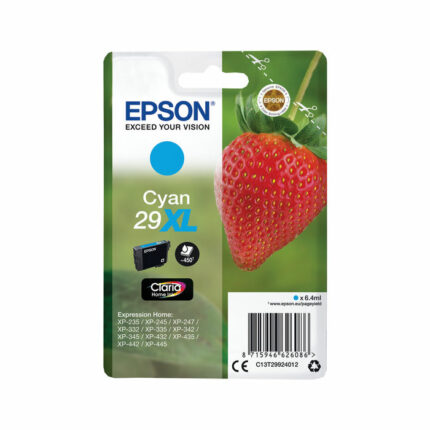 Epson 29XL Home Ink Cartridge Claria High Yield Strawberry Cyan C13T29924012