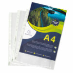 Exacompta OPAK Recycled Punched Pockets 60 micron A4 (Pack 100) 5320E