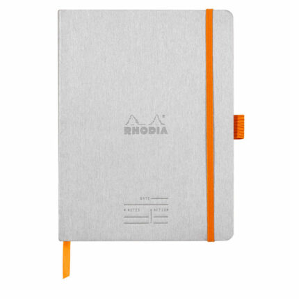Clairefontaine Rhodiarama Italian Leatherette Meeting Book A5+ Silver 117781C
