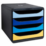 Exacompta Bee Blue Big Box Recycled 4 Drawer Assorted