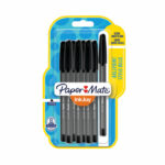 PaperMate Inkjoy 100 Capped Ballpoint Pens Medium Black (Pack of 8) 1956739