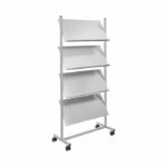 Helit Steel Rolling Mobile Floor Display x12 A4 Wide H6813499