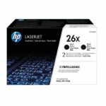 HP 26X High Yield Black Laserjet Toner Cartridge Twin Pack CF226XD