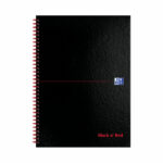 Black n' Red Wirebound Ruled Perforated Hardback Notebook A4 (Pack of 5) 100102248