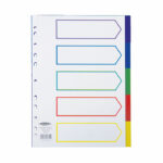 Concord 5-Part Index Polypropylene Multicoloured A4 06801