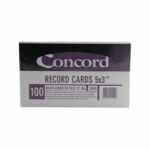 Concord Record Card 127x76mm Assorted (100 Pack) 16099