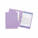 Exacompta Guildhall Transfer Spiral Pocket File 315gsm Foolscap Mauve (Pack of 25) 349-MVEZ