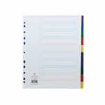 Concord 10-Part Extra Wide Index Polypropylene Multicoloured A4 66199