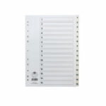 Concord Classic Index 1-15 A4 White Board With Clear Mylar Tabs 01401/Cs14