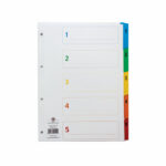 Concord Index 1-5 A4 White With Multicolour Tabs 00201/CS2