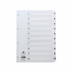 Concord Classic Index 1-10 A4 White Board Clear Mylar Tabs 00901/CS9