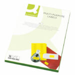 Q-Connect Multipurpose Labels 99.1x38.1mm 14 Per Sheet Fluorescent Yellow (1400 Pack) KF01134