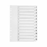 Q-Connect 1-12 Index Multi-punched Polypropylene White A4 KF01354
