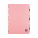 Q-Connect 15-Part Subject Divider Multi-Punched A4 (Pack of 10) KF01516Q