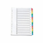 Q-Connect 1-15 Index Multi-punched Reinforced Board Multi-Colour Numbered Tabs A4 White KF01520