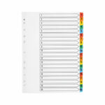 Q-Connect 1-20 Index Multi-punched Reinforced Board Multi-Colour Numbered Tabs A4 White KF01521