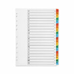Q-Connect Index A4 Multi-Punched A-Z 20-Part Reinforced KF01523