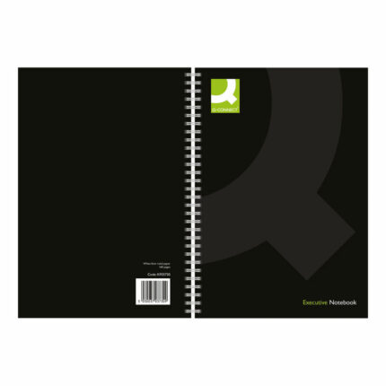 Q-Connect Polypropylene Wirebound Book A5 Black (Pack of 3) KF03730