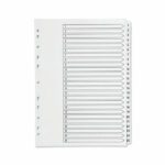 Q-Connect 1-25 Index Multi-Punched Reinforced Board Clear Tab A4 White KF97056