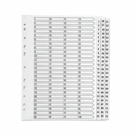 Q-Connect 1-75 Index Multi-Punched Reinforced Board Clear Tab A4 White KF97058